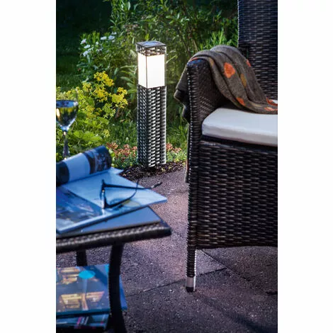 Nouveau ? Lampe Solaire Rotin Blanc Chaud Lampadaire Lampe De Jardin Lampe Solaire Esotec 102073 ? 4 Nouveau ? Lampe Solaire Rotin Blanc Chaud Lampadaire Lampe De Jardin Lampe Solaire Esotec 102073 ? – Image 2