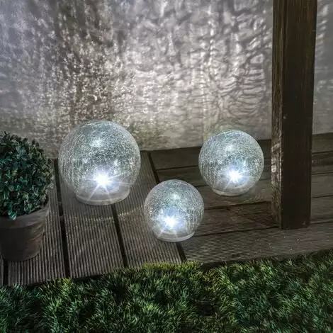 Sortie ? Boule De Verre Solaire Lot De 3 Lampes De Jardin LED Lampe Solaire En Verre, Esotec 102082 ? 3 Sortie ? Boule De Verre Solaire Lot De 3 Lampes De Jardin LED Lampe Solaire En Verre, Esotec 102082 ?