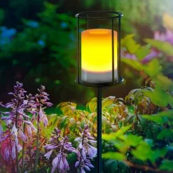 Meilleure vente ? Lampe De Jardin Lumière Décorative En Métal Solaire Lampe Torche Bougie Lumière Solaire Esotec 102229 ?