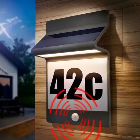 De gros ? Numéro De Maison Solaire En Aluminium, Lumière Solaire, Numéro De Maison, Esotec 102650 ❤️ -ESOTEC Boutique 26788649 1