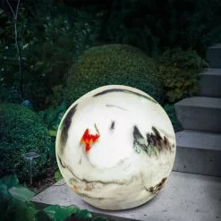 De gros ? Boule Solaire 26 Cm Marbre Pierre Optique Décoration De Jardin Lumière Solaire LED Esotec 102674 ⌛