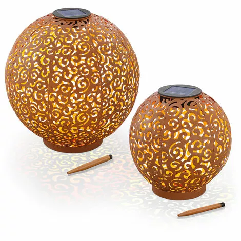 Top 10 ? ESOTEC Boule Solaire En Métal Lot De 2 Samira 20 Et 30cm Décoration De Jardin Rouille Lampe Solaire LED ? 3 Top 10 ? ESOTEC Boule Solaire En Métal Lot De 2 Samira 20 Et 30cm Décoration De Jardin Rouille Lampe Solaire LED ? – Image 2