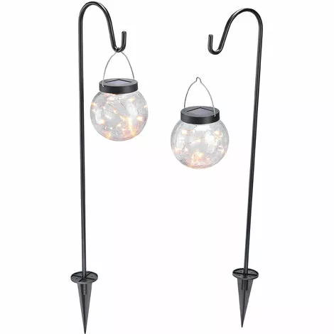 Vente flash ? Ensemble De Lampes Solaires Suspendues En Mosaïque De Verre Blanc Chaud Jardin De Lumières Solaires, Esotec 102314 ? 4 Vente flash ? Ensemble De Lampes Solaires Suspendues En Mosaïque De Verre Blanc Chaud Jardin De Lumières Solaires, Esotec 102314 ? â Image 2