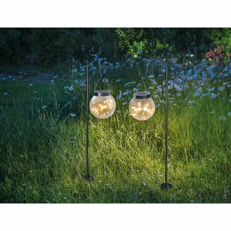 Vente flash ? Ensemble De Lampes Solaires Suspendues En Mosaïque De Verre Blanc Chaud Jardin De Lumières Solaires, Esotec 102314 ? 5 Vente flash ? Ensemble De Lampes Solaires Suspendues En Mosaïque De Verre Blanc Chaud Jardin De Lumières Solaires, Esotec 102314 ? â Image 3